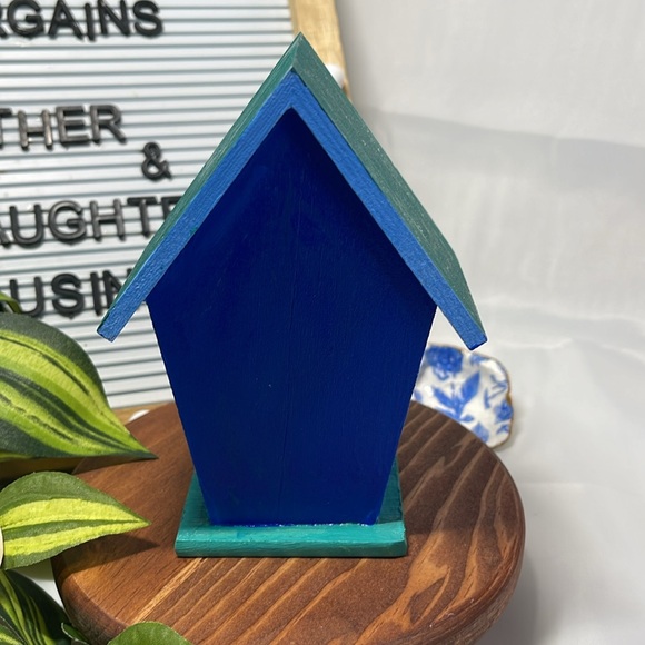 Blue Wooden Birdhouse with Inspirational Charms - Picture 3 of 5